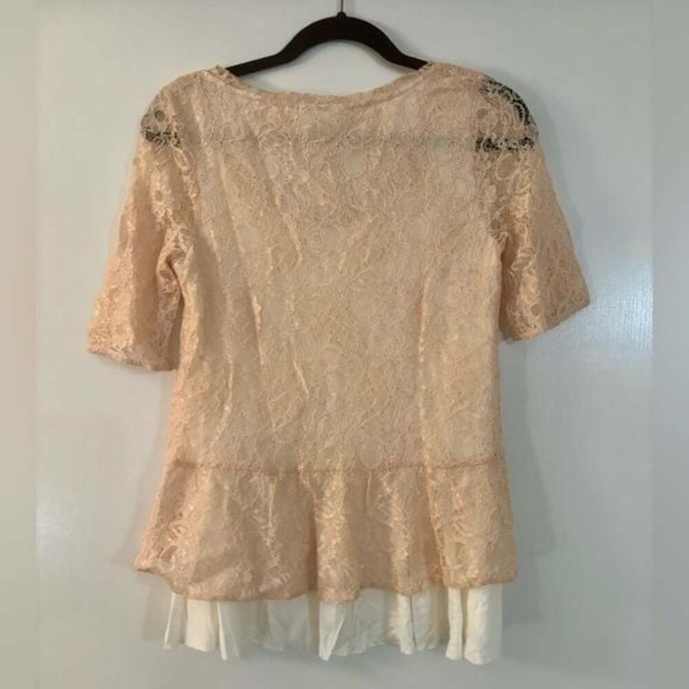 NWT Deletta for Anthropologie Peplum Lace Top Women’s Size Small - Picture 2 of 7